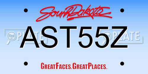 AST55Z South Dakota License Plate