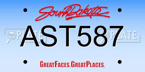 AST587 South Dakota License Plate