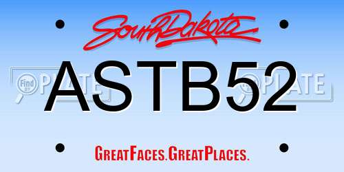 ASTB52 South Dakota License Plate