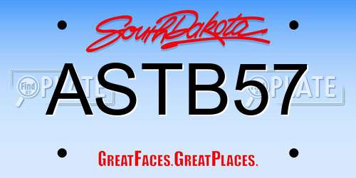 ASTB57 South Dakota License Plate