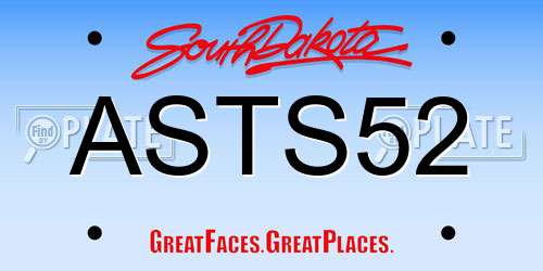 ASTS52 South Dakota License Plate
