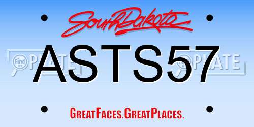 ASTS57 South Dakota License Plate