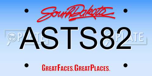 ASTS82 South Dakota License Plate