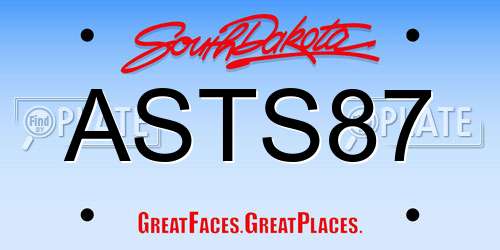 ASTS87 South Dakota License Plate