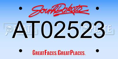 AT02523 South Dakota License Plate