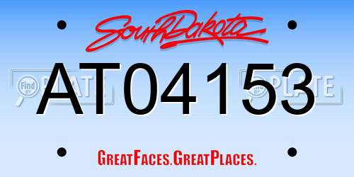 AT04153 South Dakota License Plate