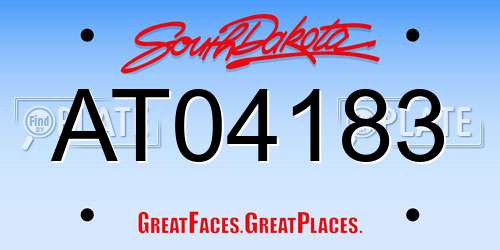 AT04183 South Dakota License Plate