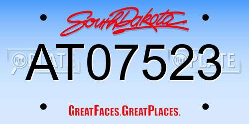AT07523 South Dakota License Plate