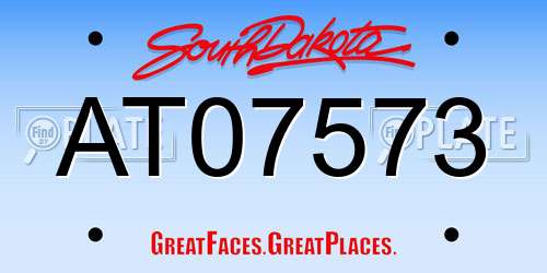 AT07573 South Dakota License Plate