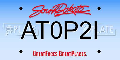 AT0P2I South Dakota License Plate