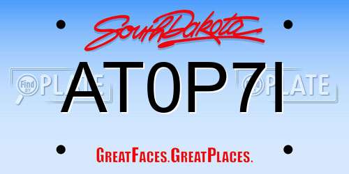 AT0P7I South Dakota License Plate
