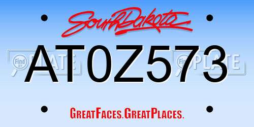 AT0Z573 South Dakota License Plate
