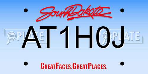 AT1H0J South Dakota License Plate