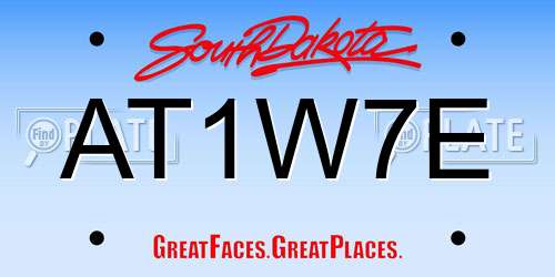 AT1W7E South Dakota License Plate