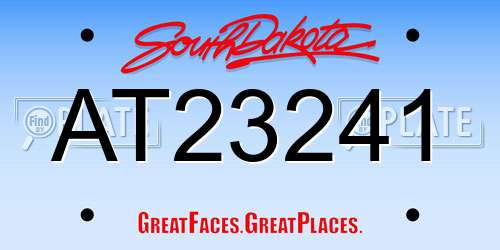 AT23241 South Dakota License Plate
