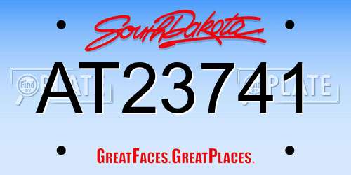 AT23741 South Dakota License Plate
