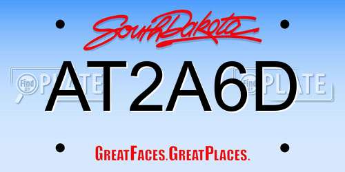 AT2A6D South Dakota License Plate