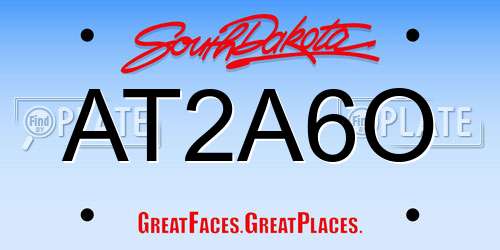 AT2A6O South Dakota License Plate