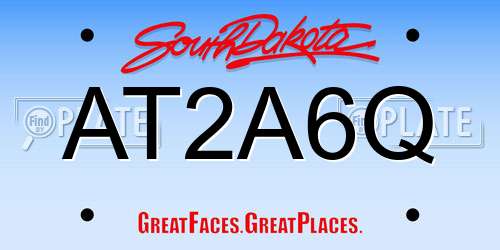 AT2A6Q South Dakota License Plate