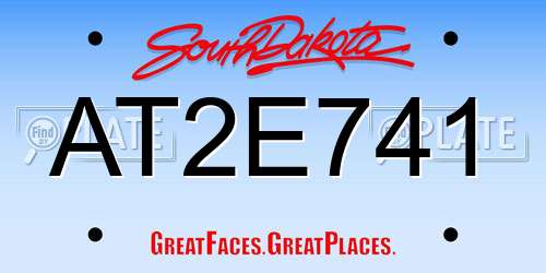 AT2E741 South Dakota License Plate
