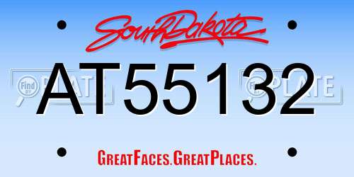 AT55132 South Dakota License Plate