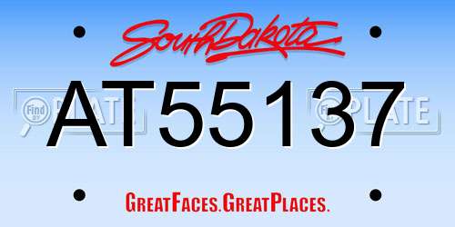 AT55137 South Dakota License Plate