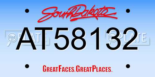 AT58132 South Dakota License Plate