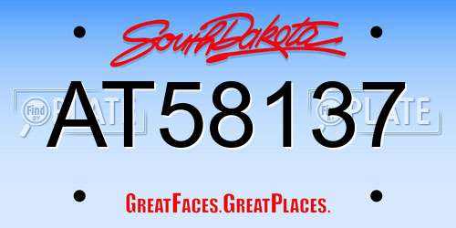 AT58137 South Dakota License Plate