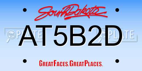 AT5B2D South Dakota License Plate