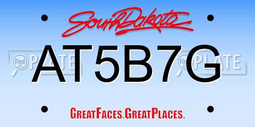 AT5B7G South Dakota License Plate