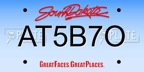 AT5B7O South Dakota License Plate