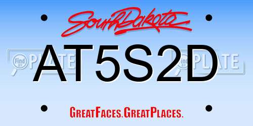 AT5S2D South Dakota License Plate