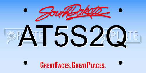AT5S2Q South Dakota License Plate