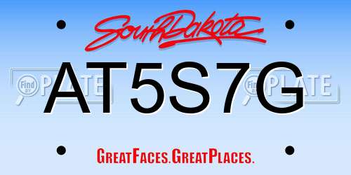 AT5S7G South Dakota License Plate