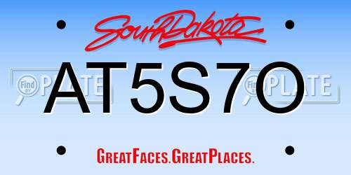 AT5S7O South Dakota License Plate