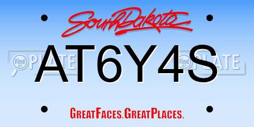 AT6Y4S South Dakota License Plate