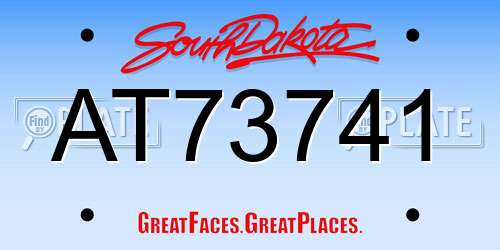AT73741 South Dakota License Plate