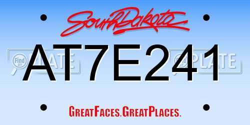 AT7E241 South Dakota License Plate