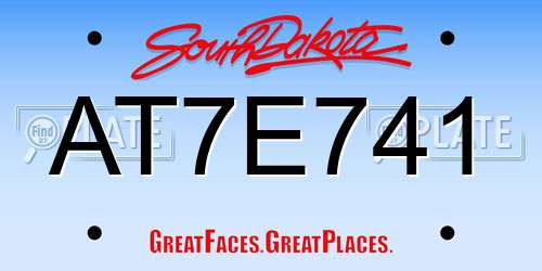 AT7E741 South Dakota License Plate