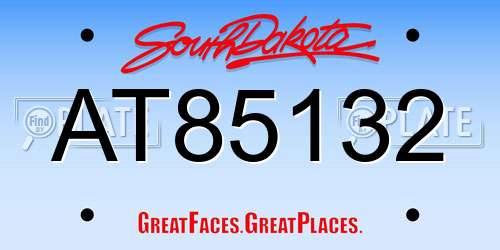 AT85132 South Dakota License Plate