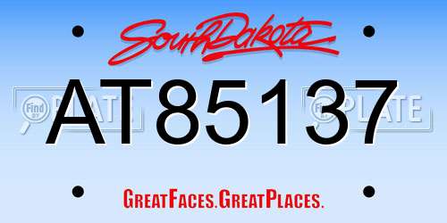 AT85137 South Dakota License Plate