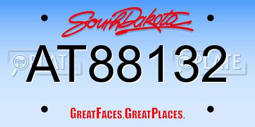 AT88132 South Dakota License Plate