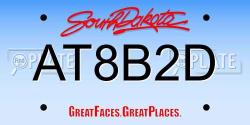 AT8B2D South Dakota License Plate