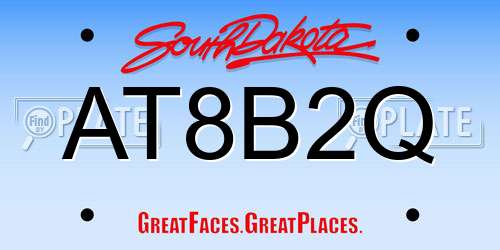 AT8B2Q South Dakota License Plate