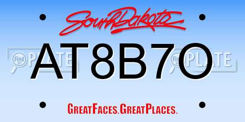 AT8B7O South Dakota License Plate