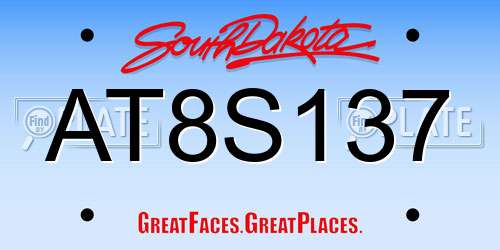 AT8S137 South Dakota License Plate