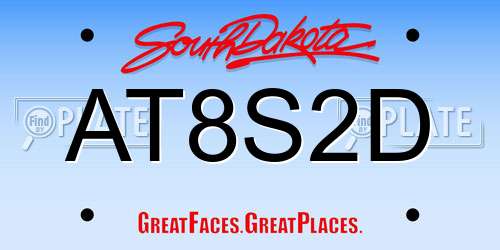 AT8S2D South Dakota License Plate