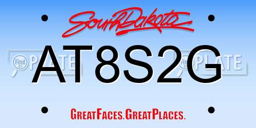 AT8S2G South Dakota License Plate