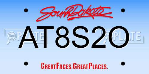 AT8S2O South Dakota License Plate