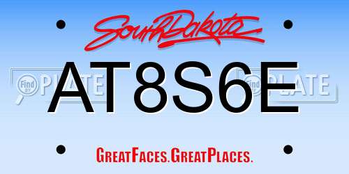 AT8S6E South Dakota License Plate